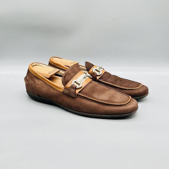 Johnston & Murphy Shoes Mens 8.5 Brown Leather Horsebit Loafers Slip On Dress main image 8